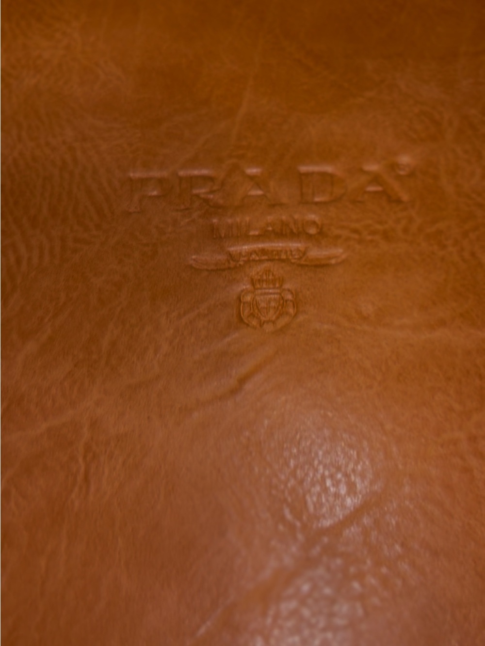 Prada Cognac Leather Tote with Gold-Tone Hardware - Picture 2 of 10